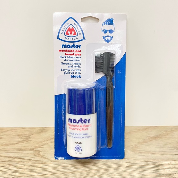 Master Other - Master Well Comb‎ Mustache & Beard Grooming Wax Stick BLACK with Comb 1 oz